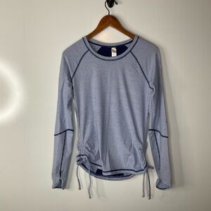 Lucy Tech Striped Long Sleeve Side Cinch Shirt Size‎ Medium